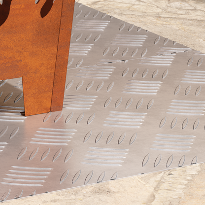 Checker Plader 2 Dele Sølv 90 X 40 Cm Aluminium