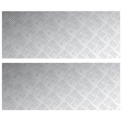 Checker Plader 2 Dele Sølv 100 X 40 Cm Aluminium