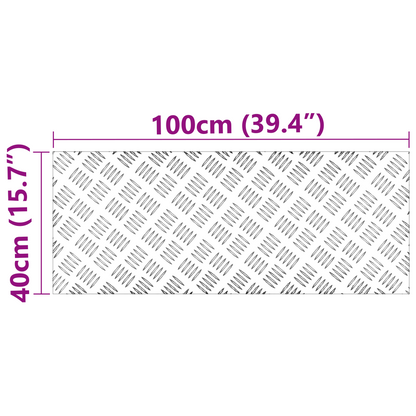 Checker Plader 2 Dele Sølv 100 X 40 Cm Aluminium