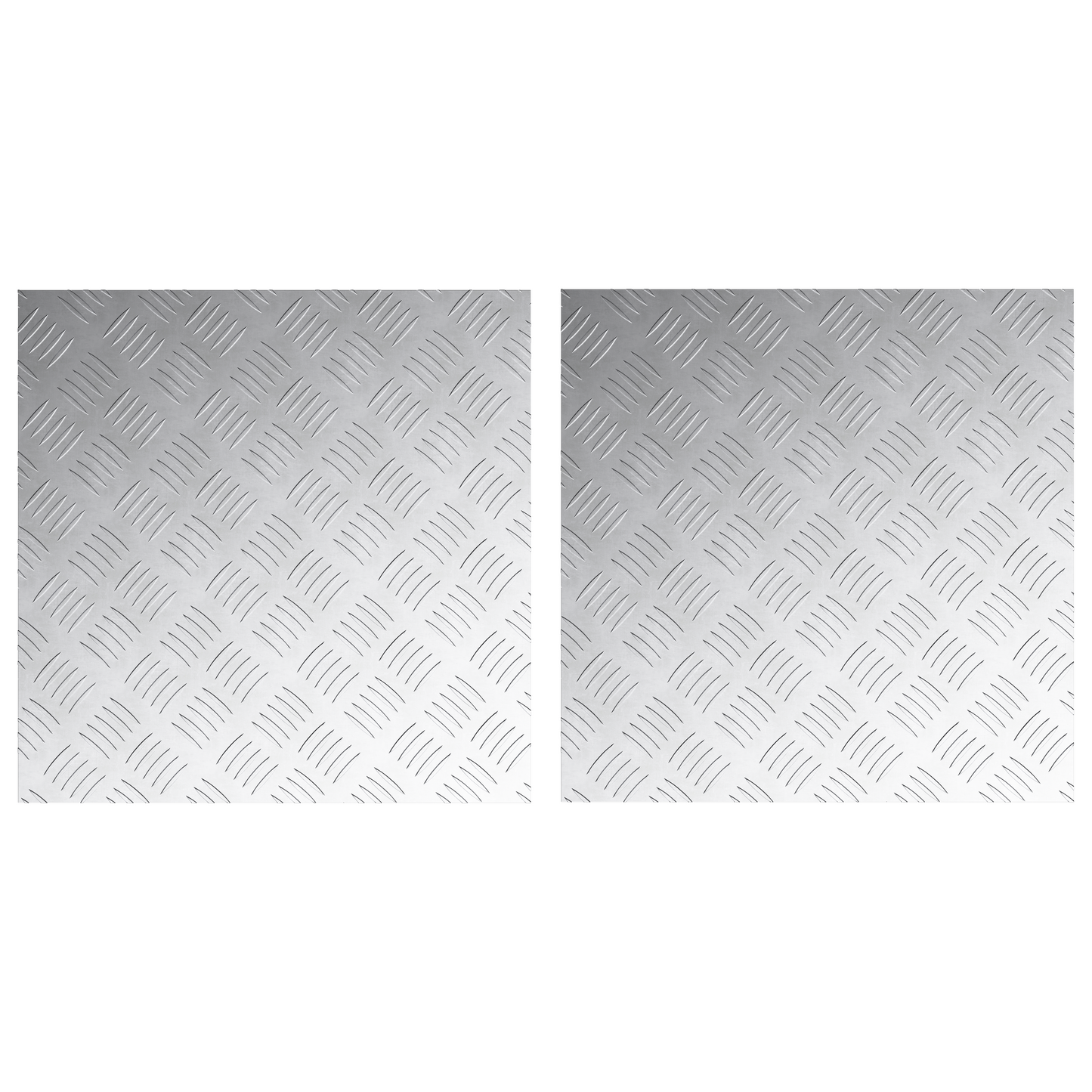 Checker Plader 2 Dele Sølv 50 X 50 Cm Aluminium
