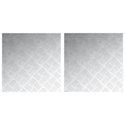 Checker Plader 2 Dele Sølv 50 X 50 Cm Aluminium