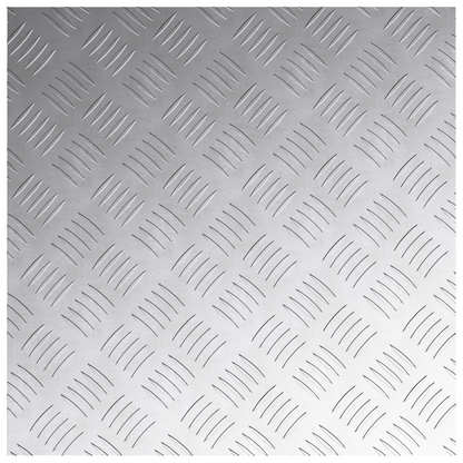 Checker Plader 2 Dele Sølv 50 X 50 Cm Aluminium