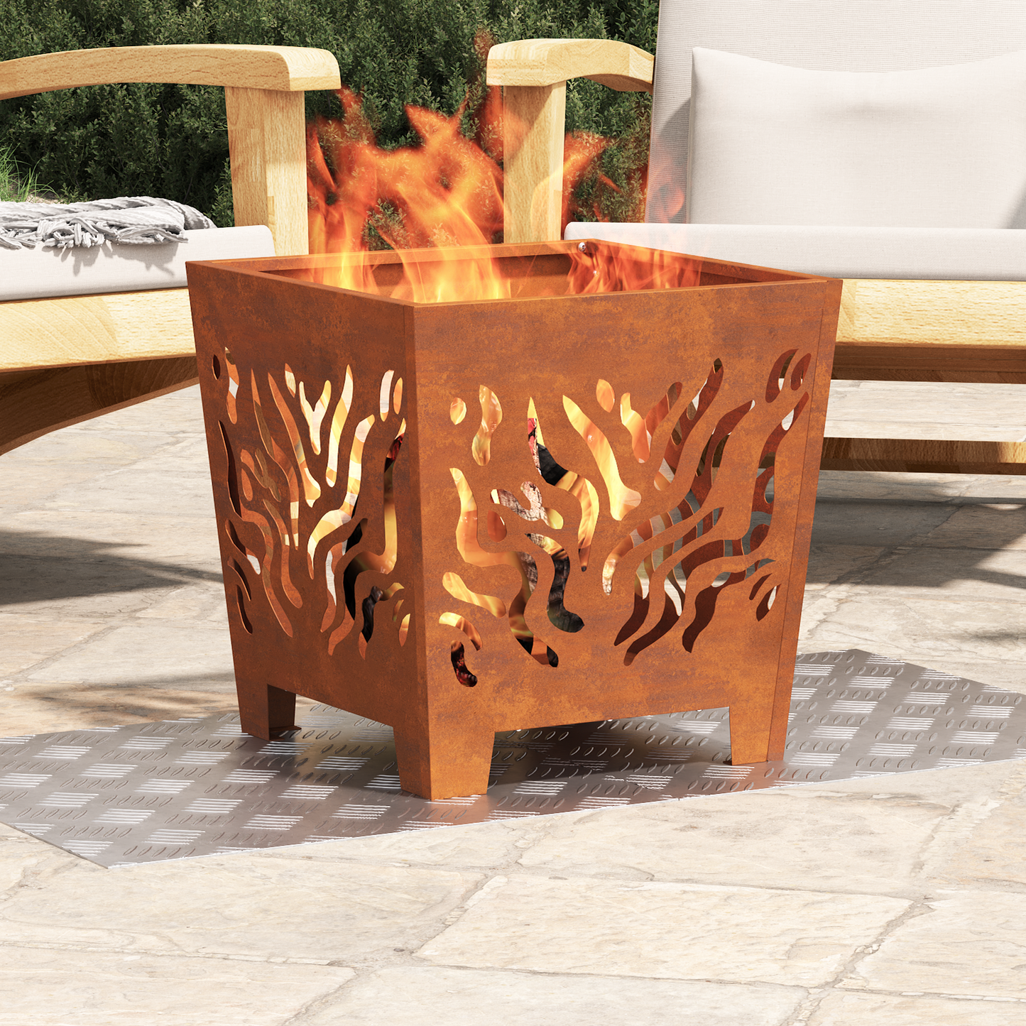 Checker Plader 2 Dele Sølv 50 X 50 Cm Aluminium