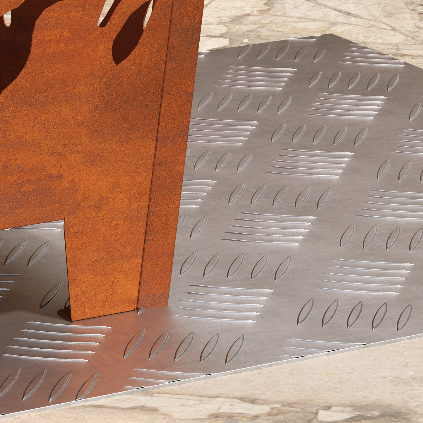 Checker Plader 2 Dele Sølv 50 X 50 Cm Aluminium