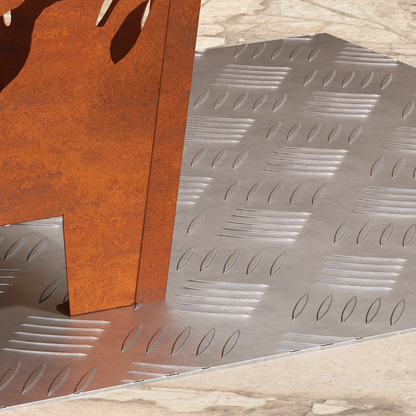 Checker Plader 2 Dele Sølv 50 X 50 Cm Aluminium