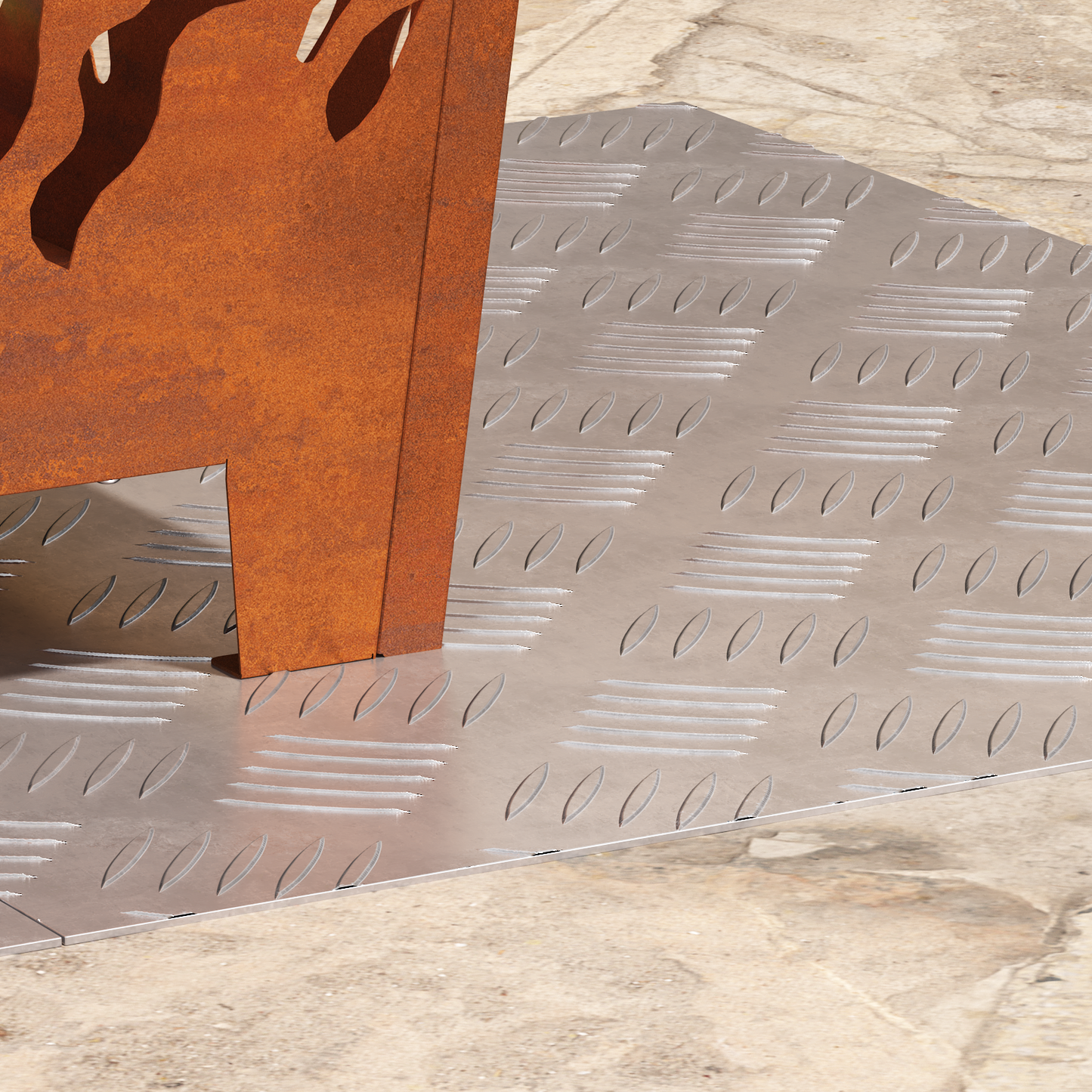 Checker Plader 2 Dele Sølv 60 X 50 Cm Aluminium