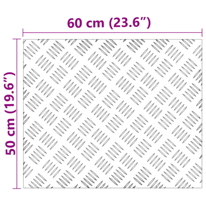 Checker Plader 2 Dele Sølv 60 X 50 Cm Aluminium