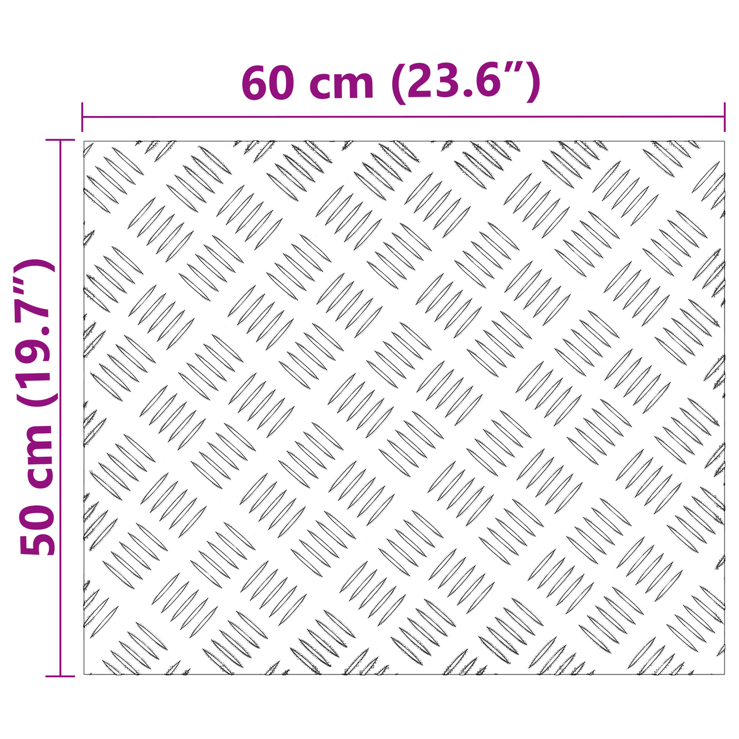 Checker Plader 4 Dele Sølv 60 X 50 Cm Aluminium