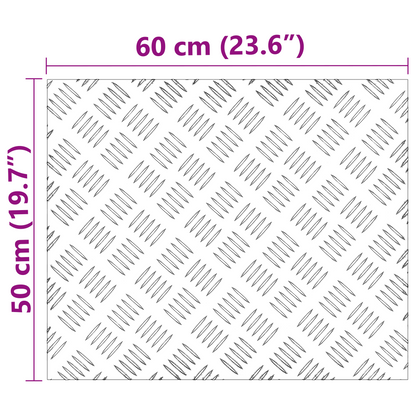 Checker Plader 4 Dele Sølv 60 X 50 Cm Aluminium