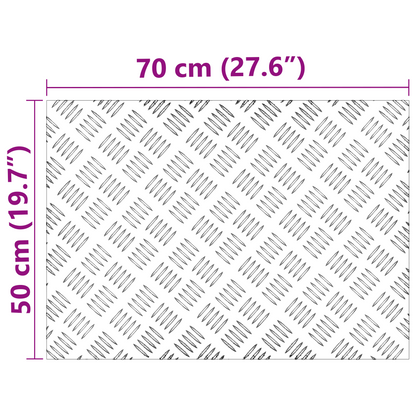 Checker Plader 2 Dele Sølv 70 X 50 Cm Aluminium