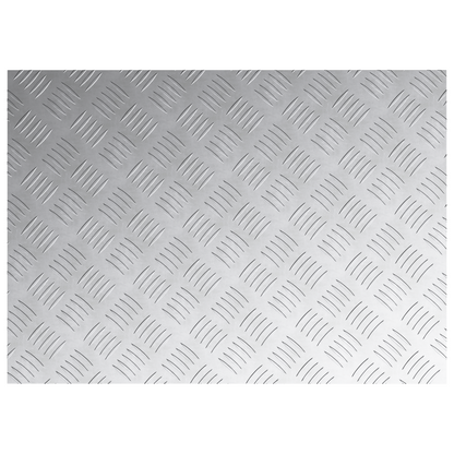 Checker Plader 4 Dele Sølv 70 X 50 Cm Aluminium