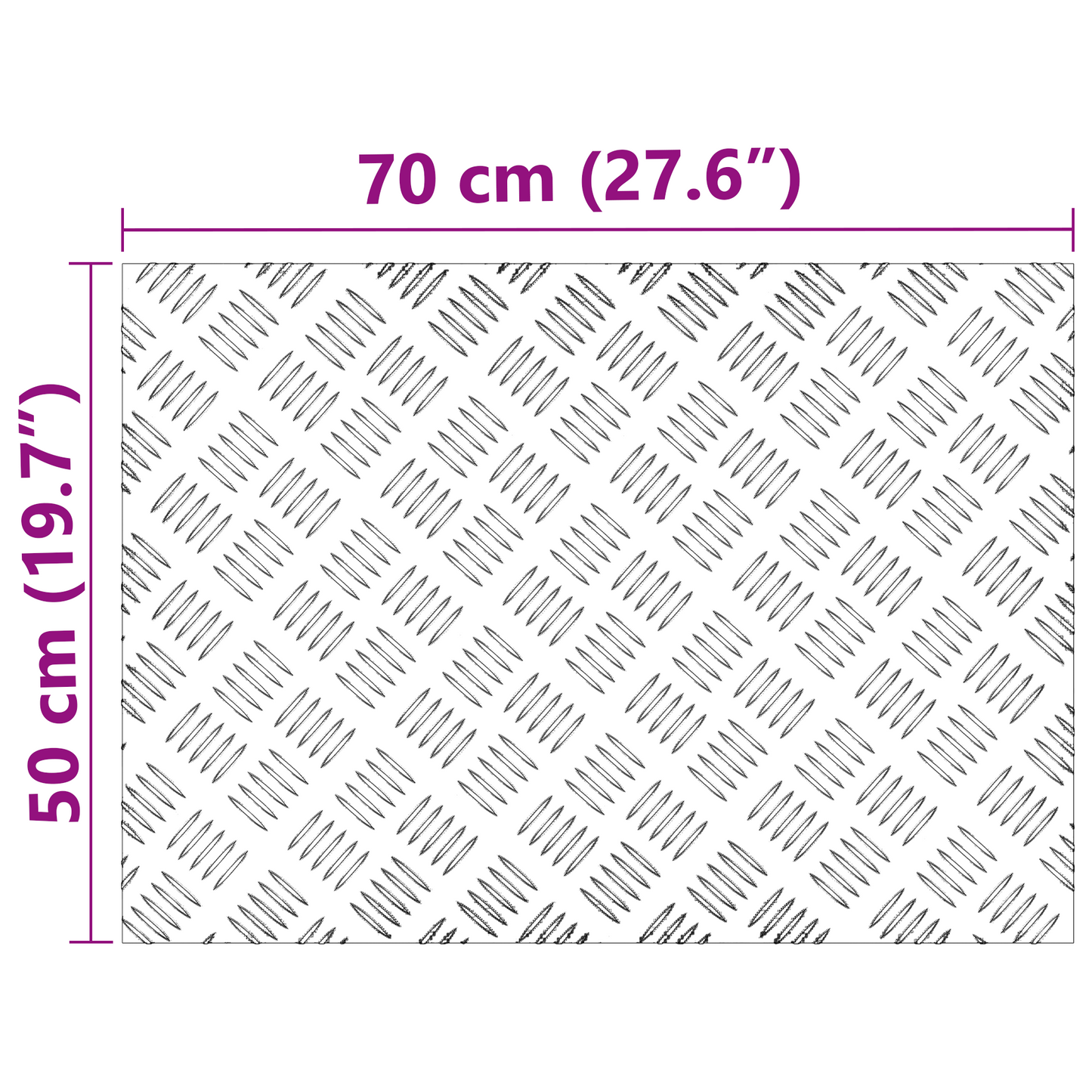 Checker Plader 4 Dele Sølv 70 X 50 Cm Aluminium