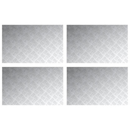 Checker Plader 4 Dele Sølv 80 X 50 Cm Aluminium