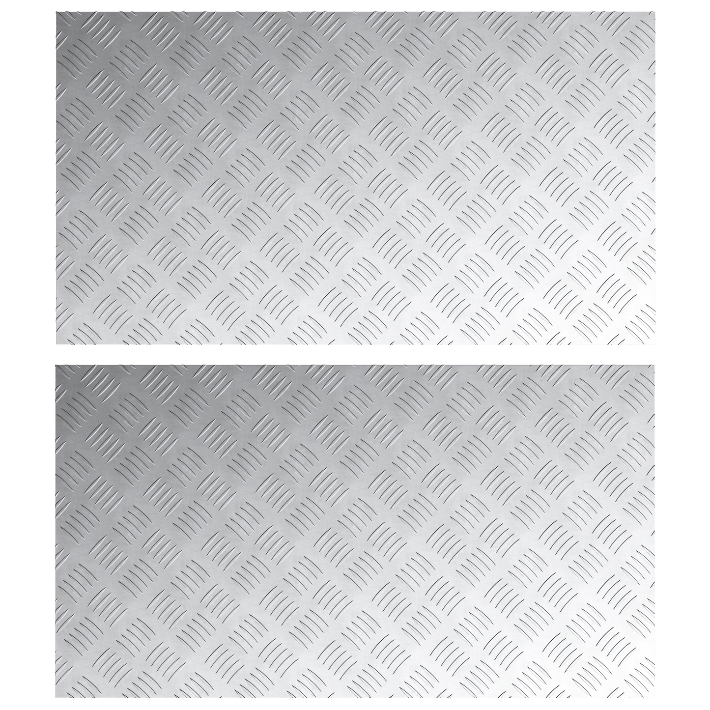 Checker Plader 2 Dele Sølv 90 X 50 Cm Aluminium