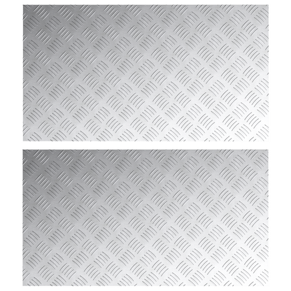 Checker Plader 2 Dele Sølv 90 X 50 Cm Aluminium