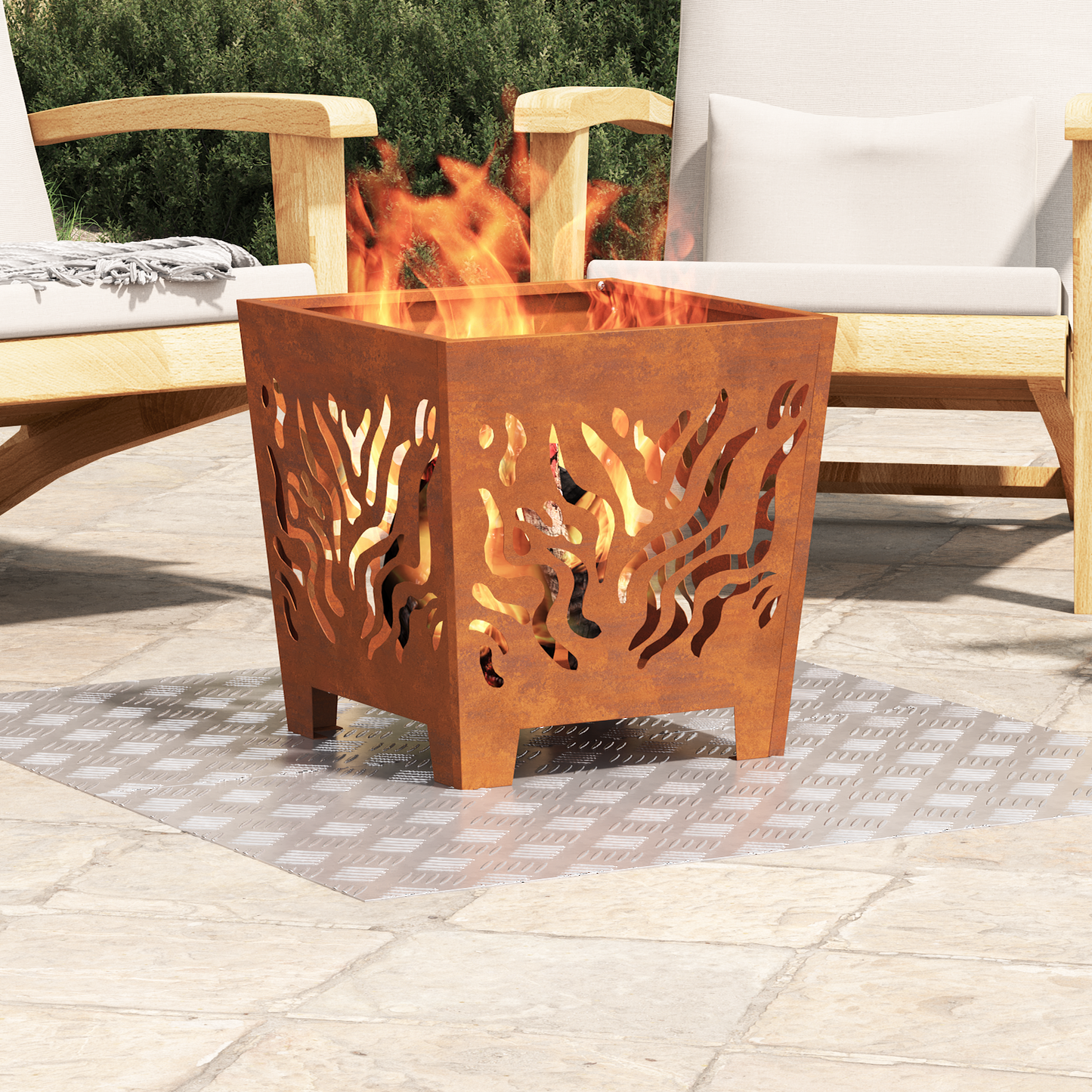 Checker Plader 2 Dele Sølv 90 X 50 Cm Aluminium