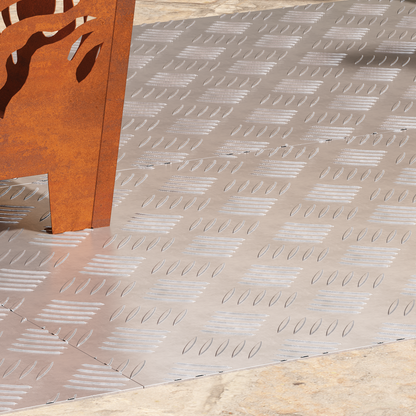 Checker Plader 4 Dele Sølv 90 X 50 Cm Aluminium