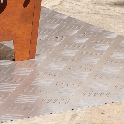 Checker Plader 2 Dele Sølv 90 X 50 Cm Aluminium