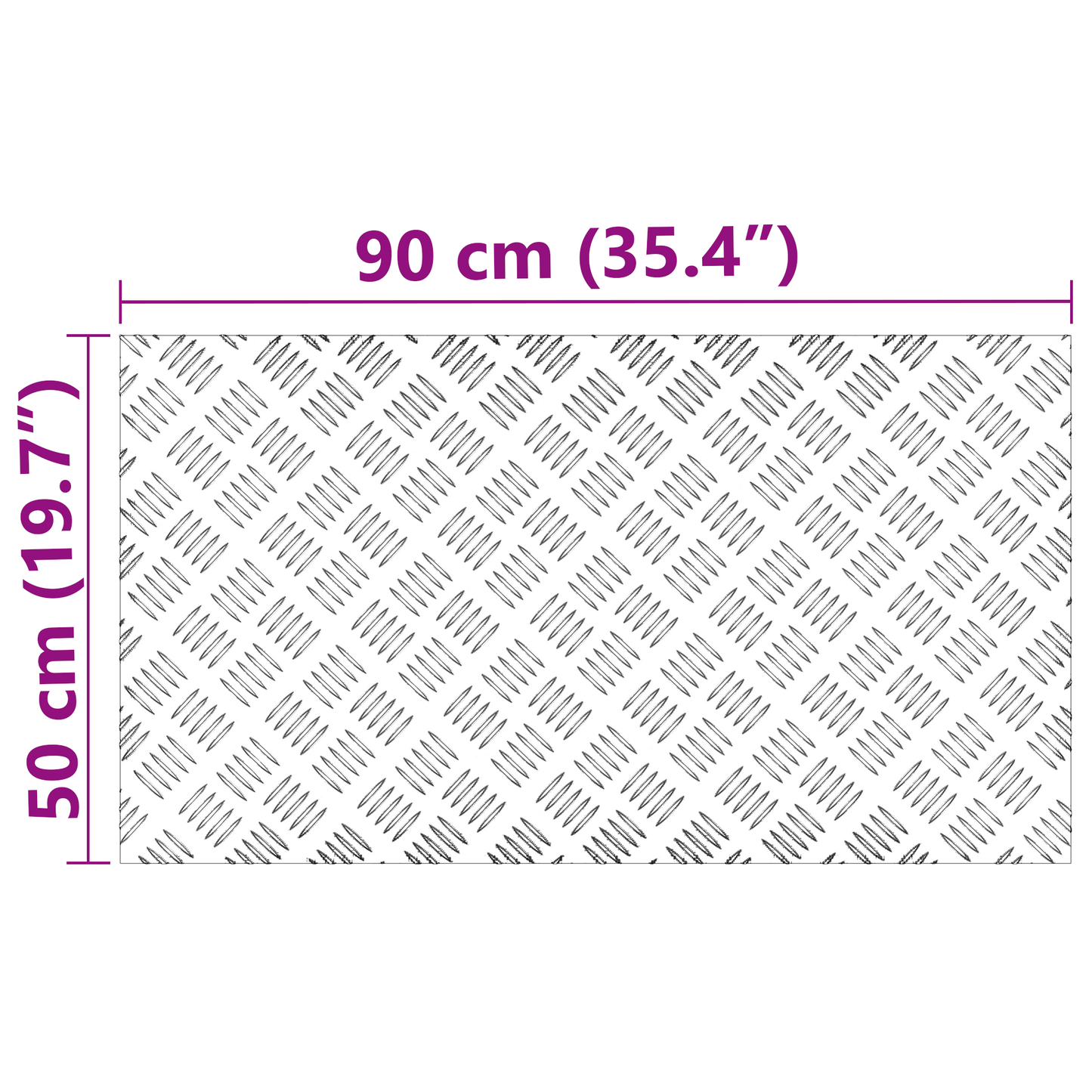 Checker Plader 4 Dele Sølv 90 X 50 Cm Aluminium