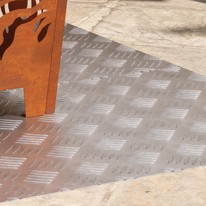 Checker Plader 2 Dele Sølv 100 X 50 Cm Aluminium