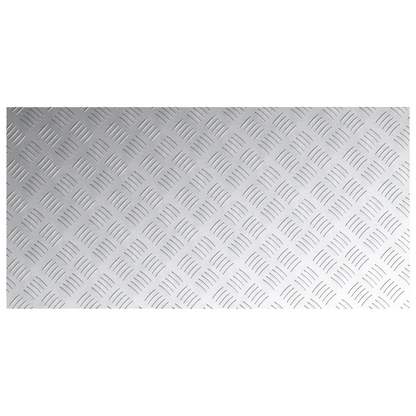 Checker Plader 4 Dele Sølv 100 X 50 Cm Aluminium