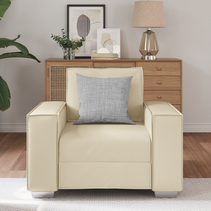 Sofa Stole Creme 59 Cm Kunstlæder