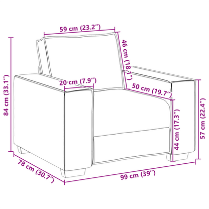 Sofa Stole Creme 59 Cm Kunstlæder