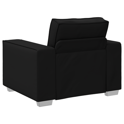 Sort Faux Læder Sofa Stole - 59 Cm