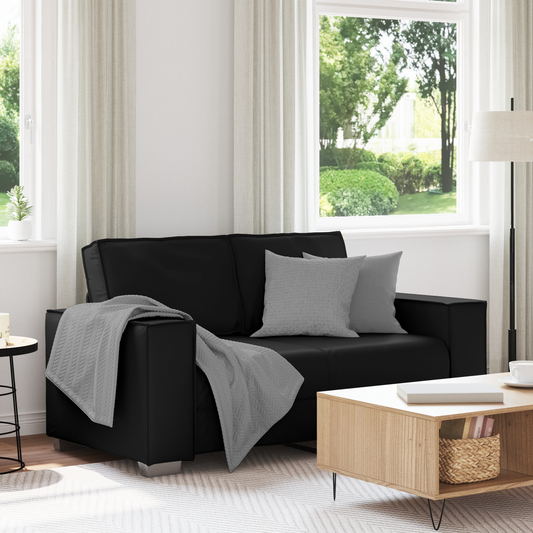 2-Personers Sofa Sort 120 Cm Kunstlæder