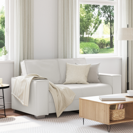 Sofa Til To Hvid 120 Cm I Faux Læder