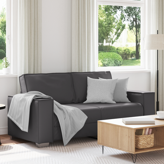 Kær Sofa Grå 140 Cm Kunstlæder
