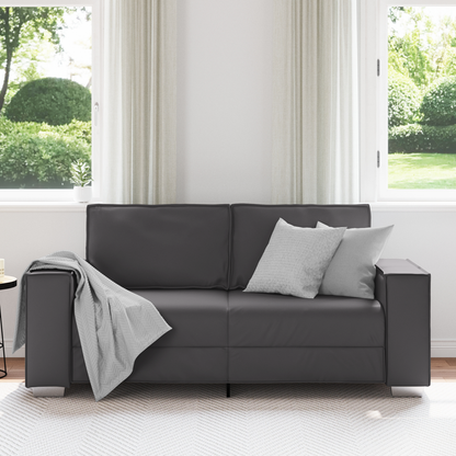 Kær Sofa Grå 140 Cm Kunstlæder