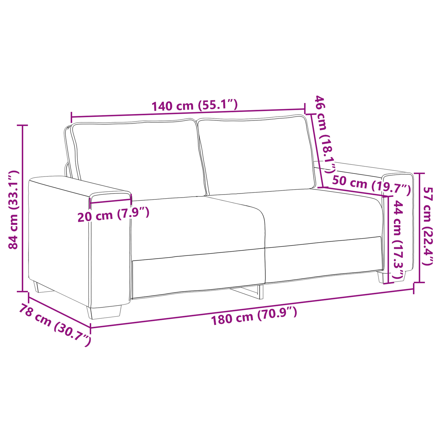Sovesofa I Cappuccinofarvet Kunstlæder, 140 Cm