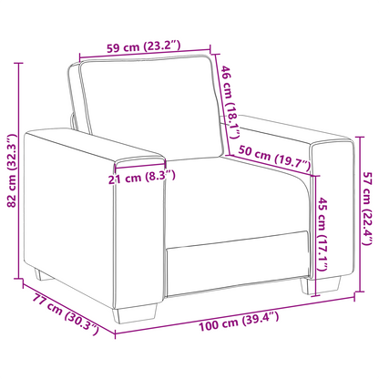 Lænestol 60 Cm Hør 2-personers Sofa 140 Cm Hør - Billede 8