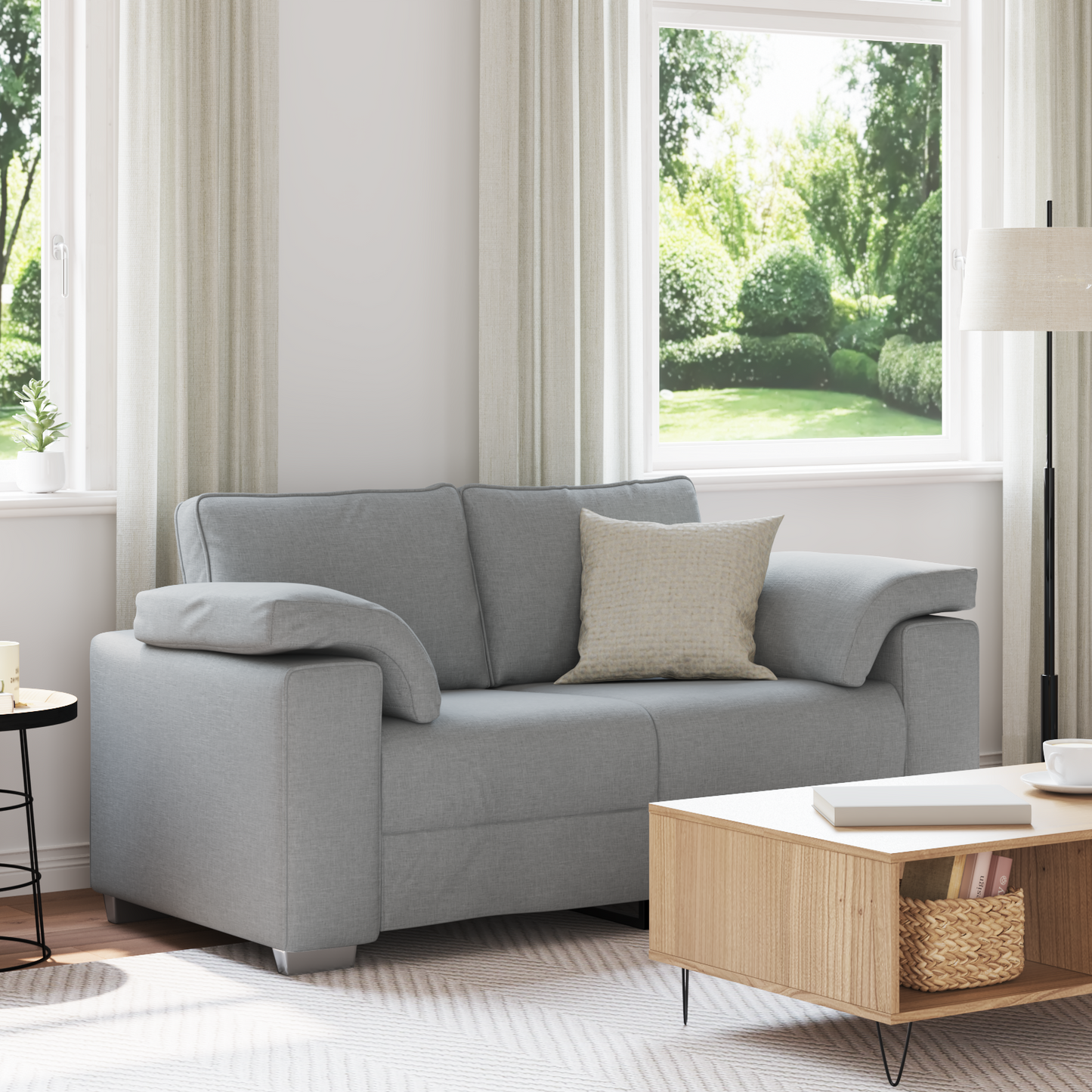 Sovesofa Lysegrå 120 Cm I Stof