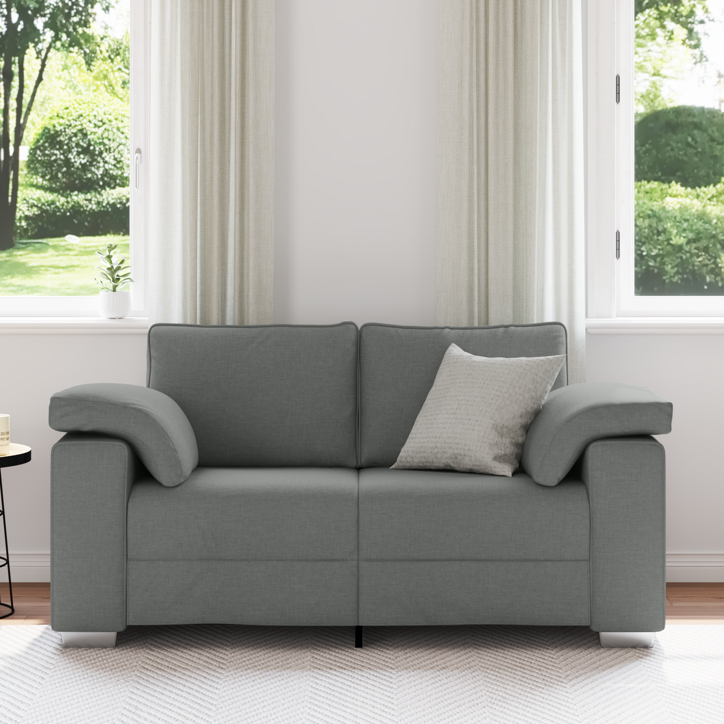 Sofa Loveseat Mørkegrå 120 Cm Stof