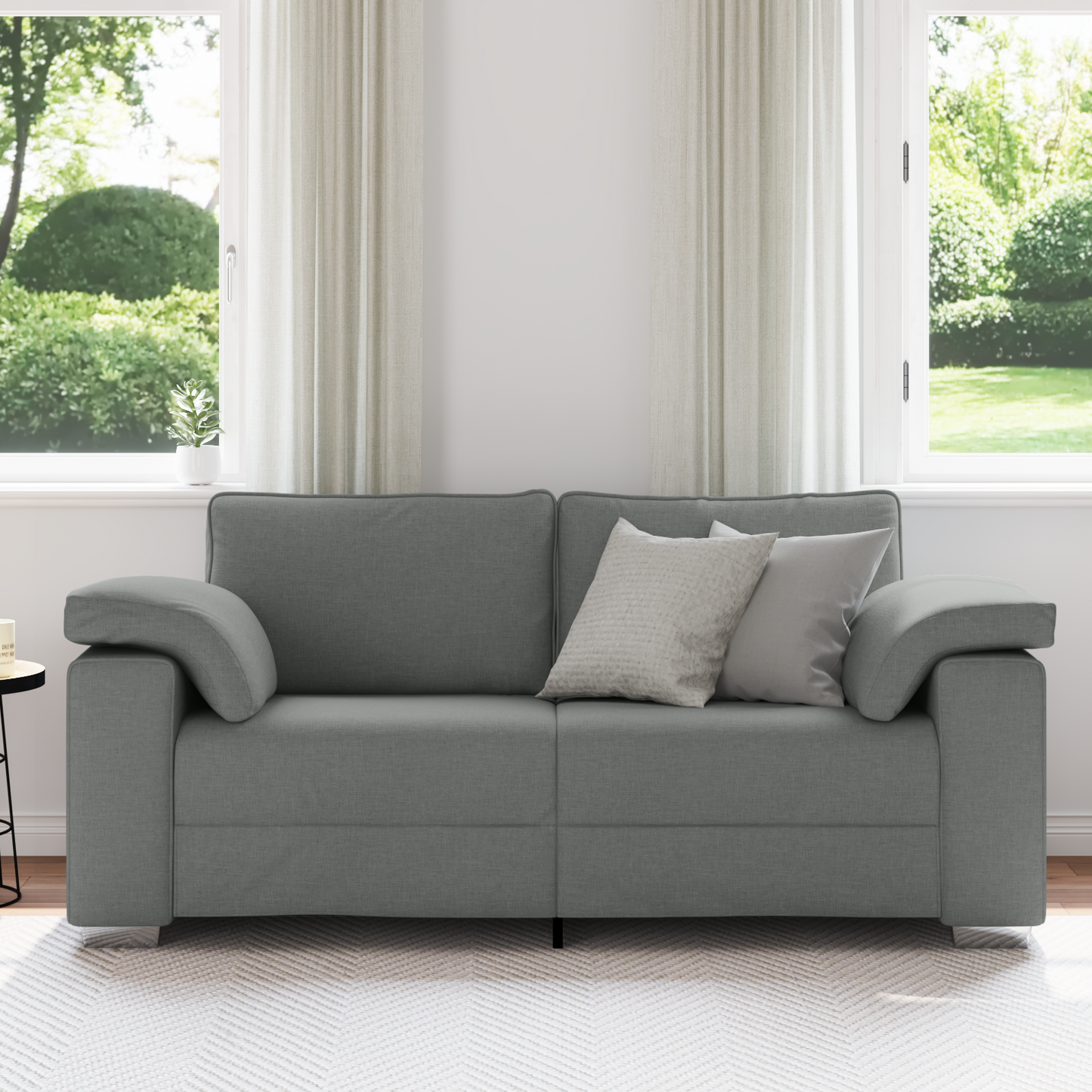 Lænestol Sofa Mørkegrå 140 Cm Stof