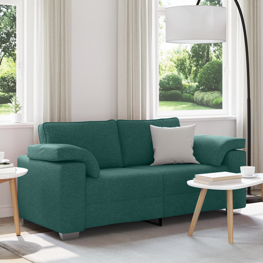 Loveseat Sofa Mørkegrøn 140 Cm Stof