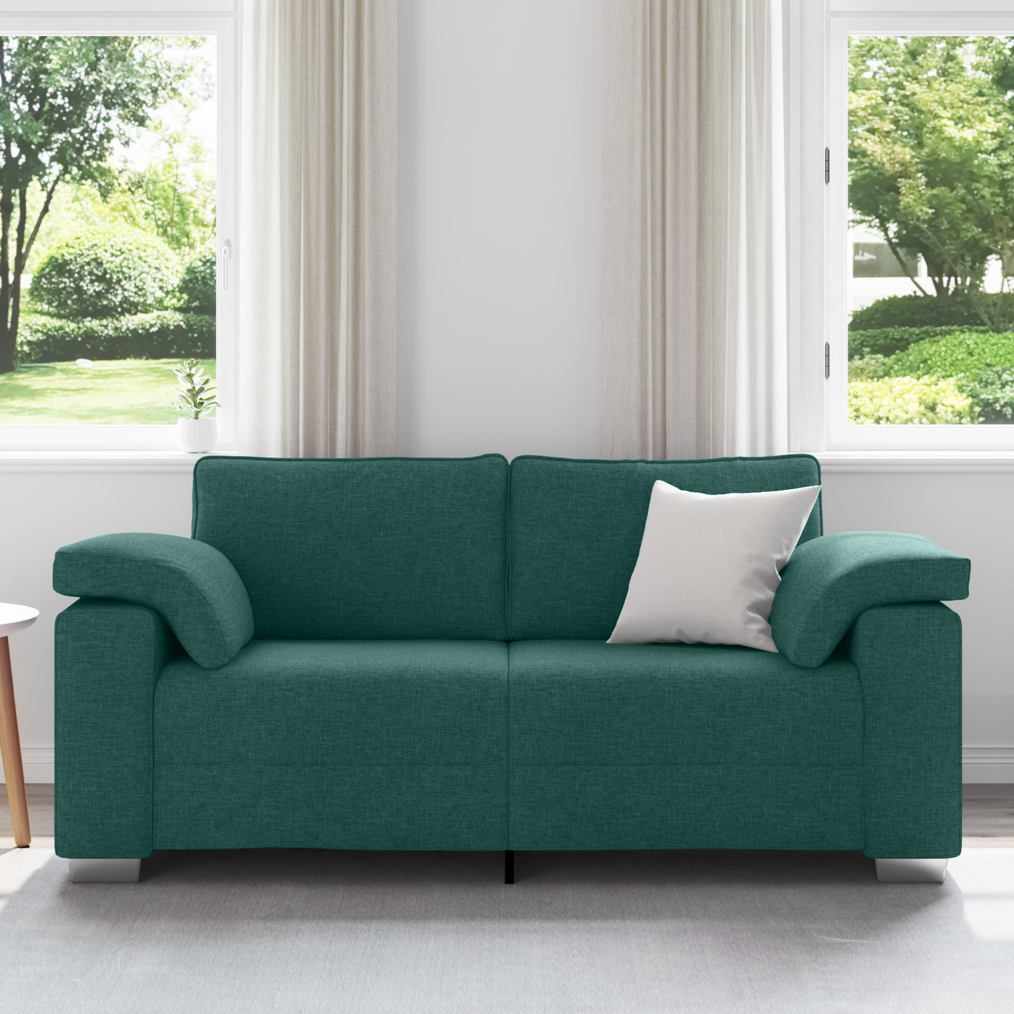 Loveseat Sofa Mørkegrøn 140 Cm Stof