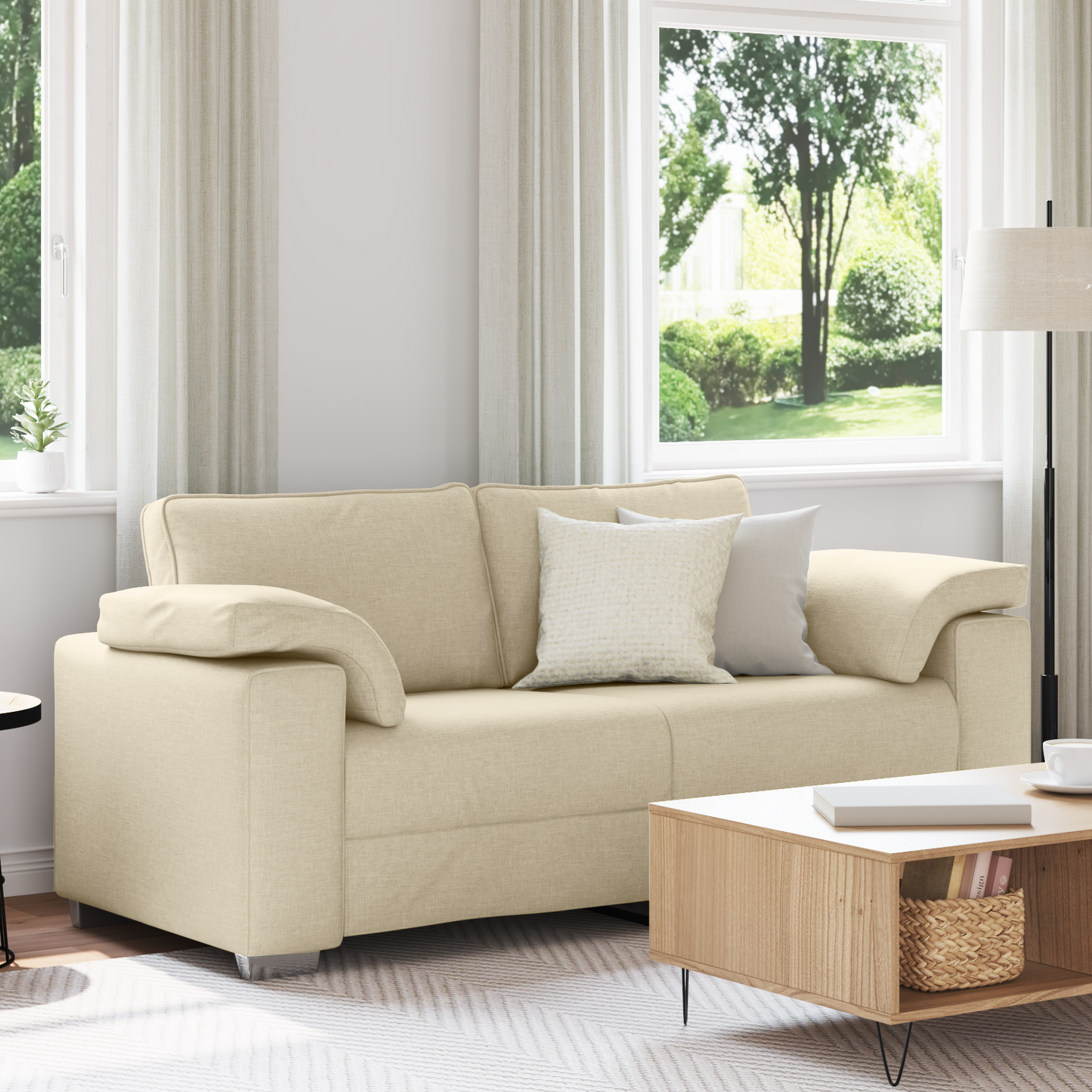 Sovesofa Creme 140 Cm Stof