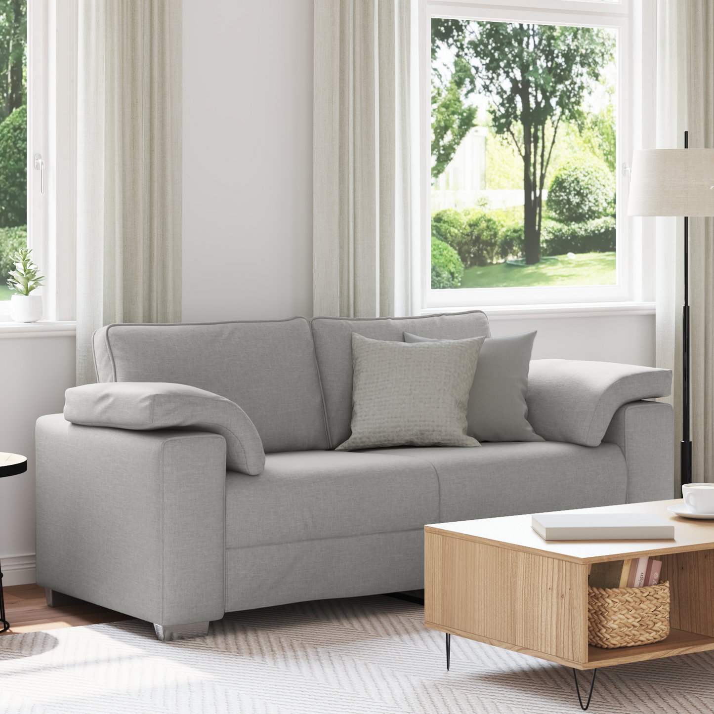 Sofabænk Skygrå 140 Cm Stof