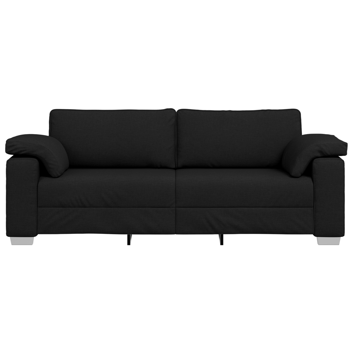 3-Personers Sofa I Sort Stof, 178 Cm
