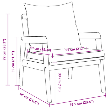 Have Stole 2 Stk 59.5X65X71.5 Cm Massivt Akacietræ