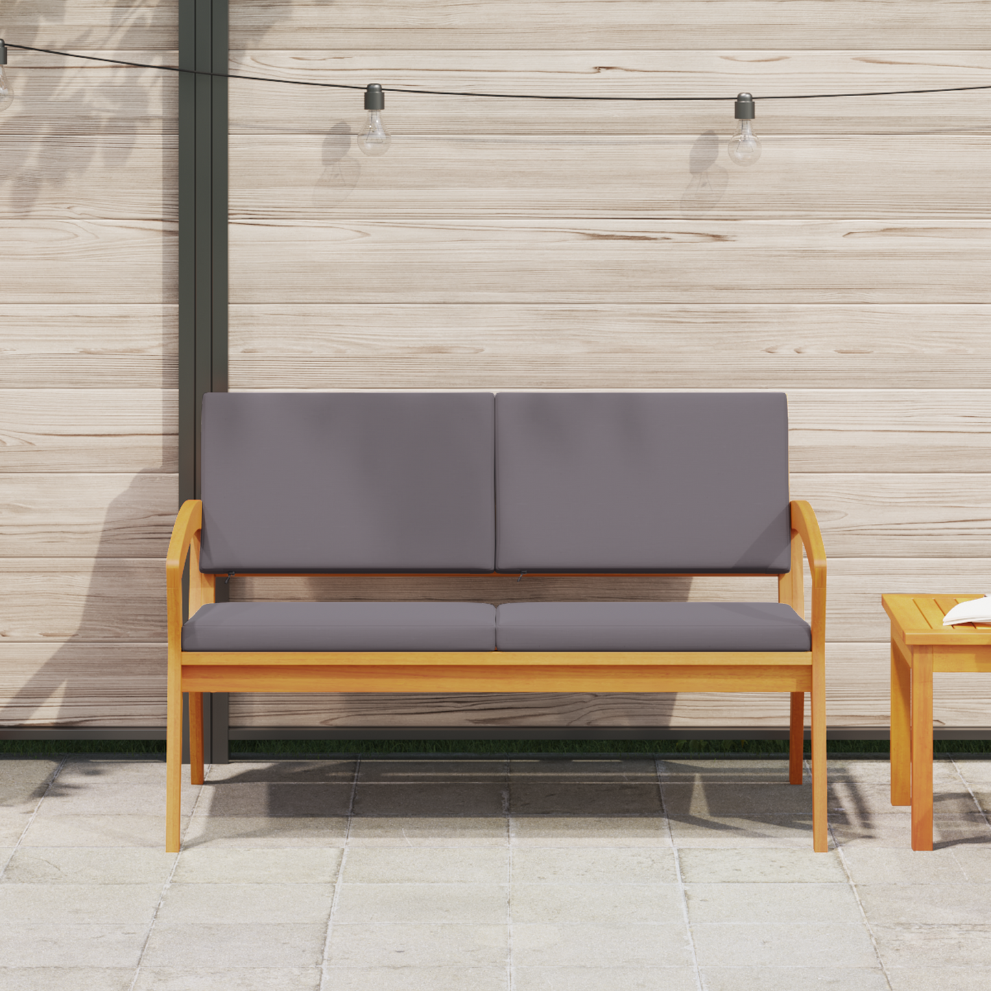 Havebænk Med Puder 115X70X72 Cm Massivt Akacietræ