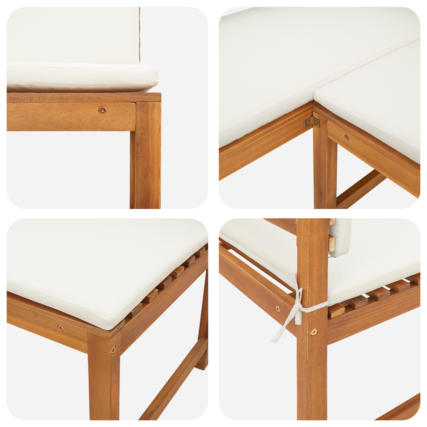 Have Hjørnebænk Brun 140 X 100 X 91Cm Massivt Akacietræ