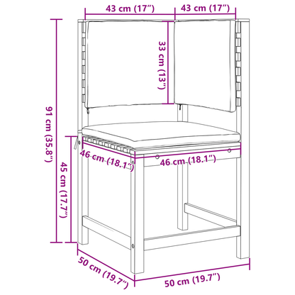 Have Stol Brun 50 X 50 X 91Cm Massivt Akacietræ