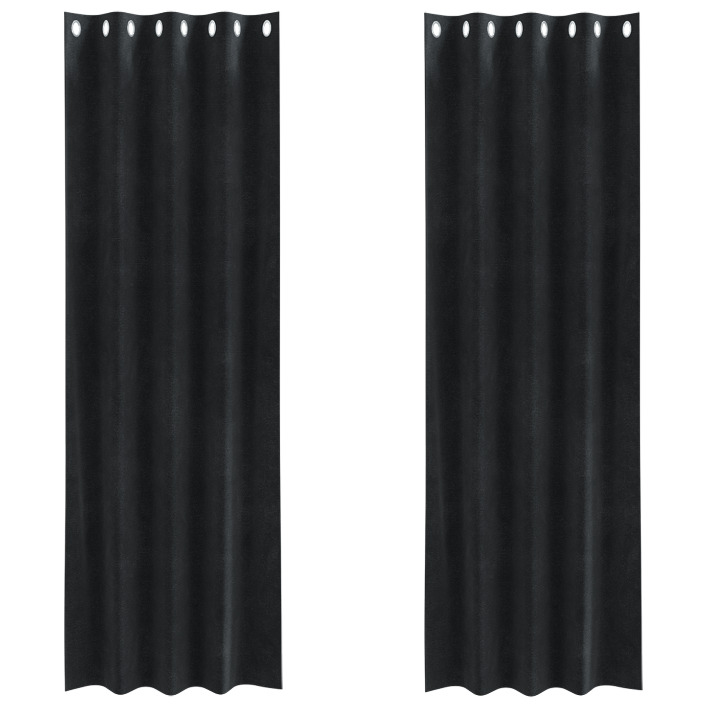 Blackout Gardiner Med Øjer 2 Stk Sort Velour