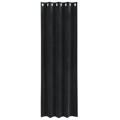 Blackout Gardiner Med Øjer 2 Stk Sort Velour