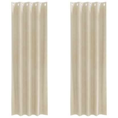 Blackout Gardiner Med Øjer 2 Stk Creme Velvet