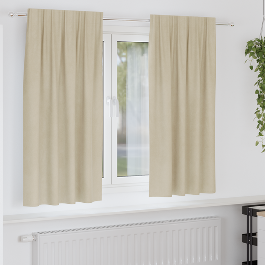 Mørklægningsgardiner Med Topbånd 2 Stk Creme Velvet